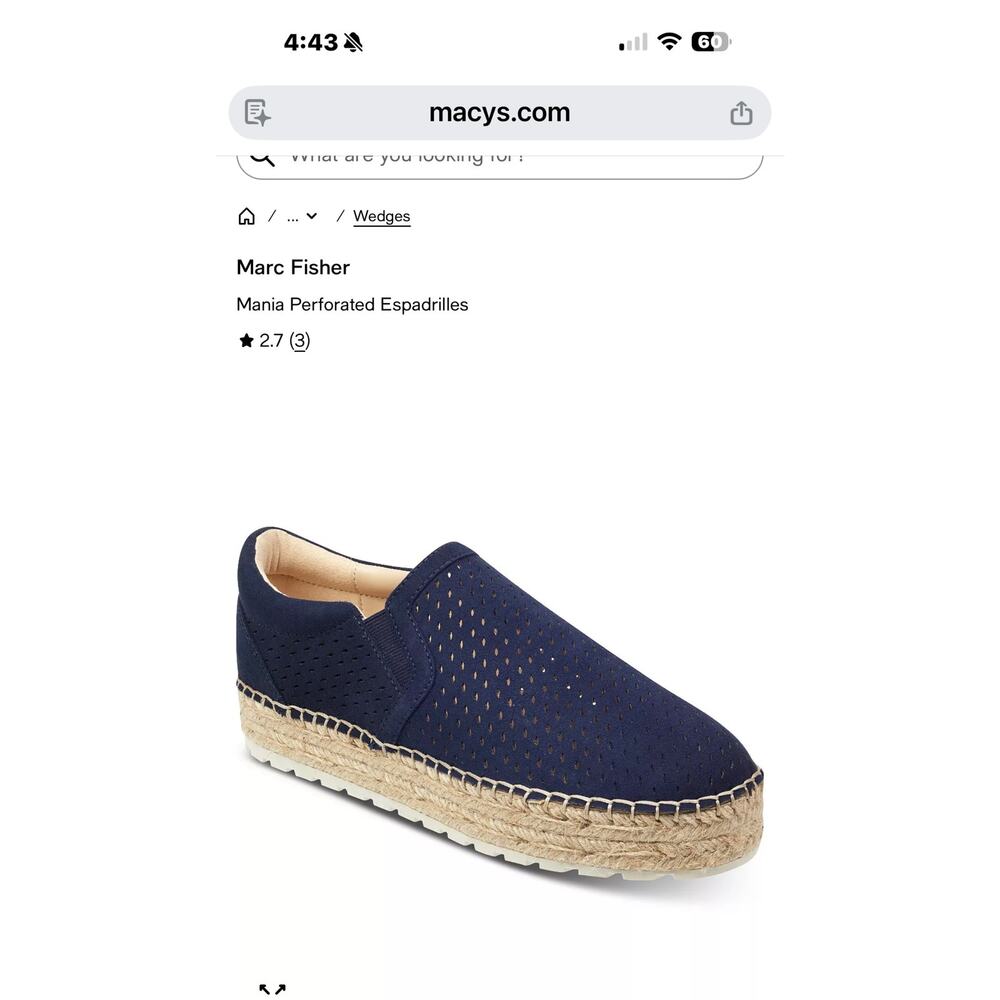 Mania Perforated Espadrilles size 8.5
